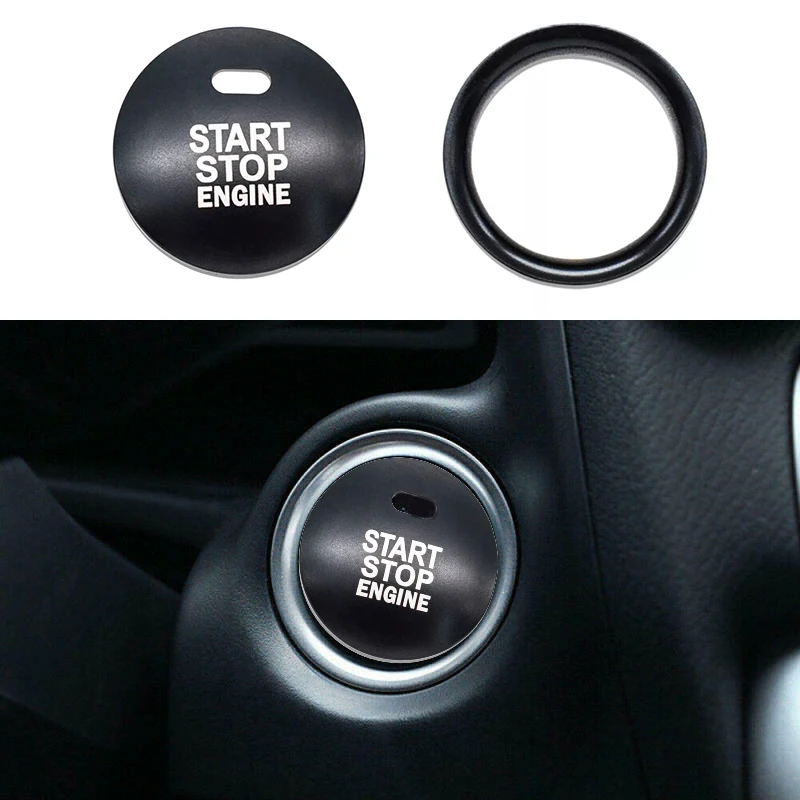

2pcs/set Car Engine Start Stop Button Cover Trim Ring high quality black Aluminum alloy molding For Mazda 3 Axela CX-3 CX-4 CX-5