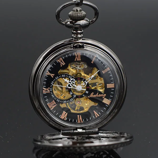 Стимпанк карманные часы новый дизайн роскошные часы модные скелетные часы ручной Ветер Механические карманные часы