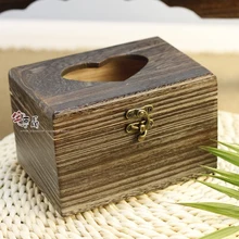 Сжечь paulownia японский насосных ткани коробки салфетка твердой древесины коробка для хранения Творческий любовь бумаги обращается ящик для хранения