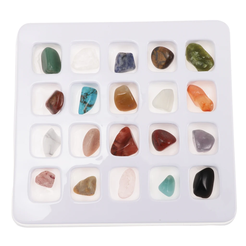 Geology Mineral Specimens Kits, Rock Science Kits, 20PCS Assorted Crystal Quartz Stone Specimens