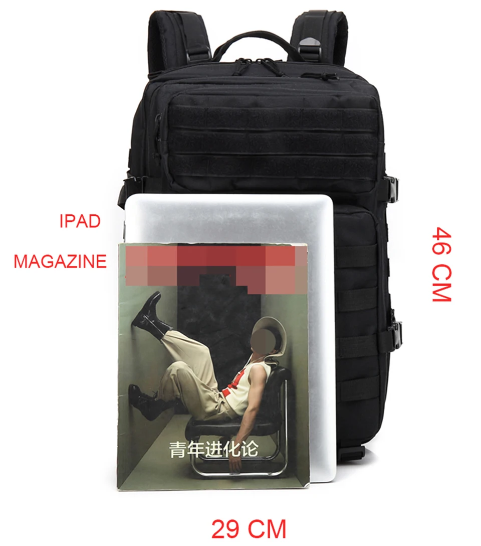 Уличный спортивный рюкзак, тактические рюкзаки, военный рюкзак, мужские армейские сумки, водонепроницаемый, большая емкость, для путешествий, 43л, Охотничья сумка