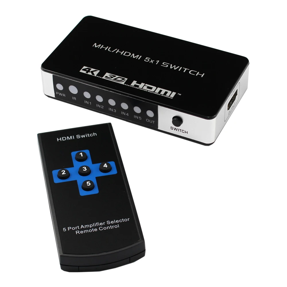 HDMI Switcher Audio Five In One Out 5 1 Splitter hdmi 5X1 TV Video Switch|KVM-переключатели| |