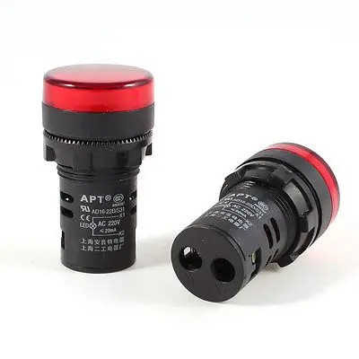 

2 Pcs AC380V 22mm Diameter Thread Red LED Indicator Light for Electronic Machine