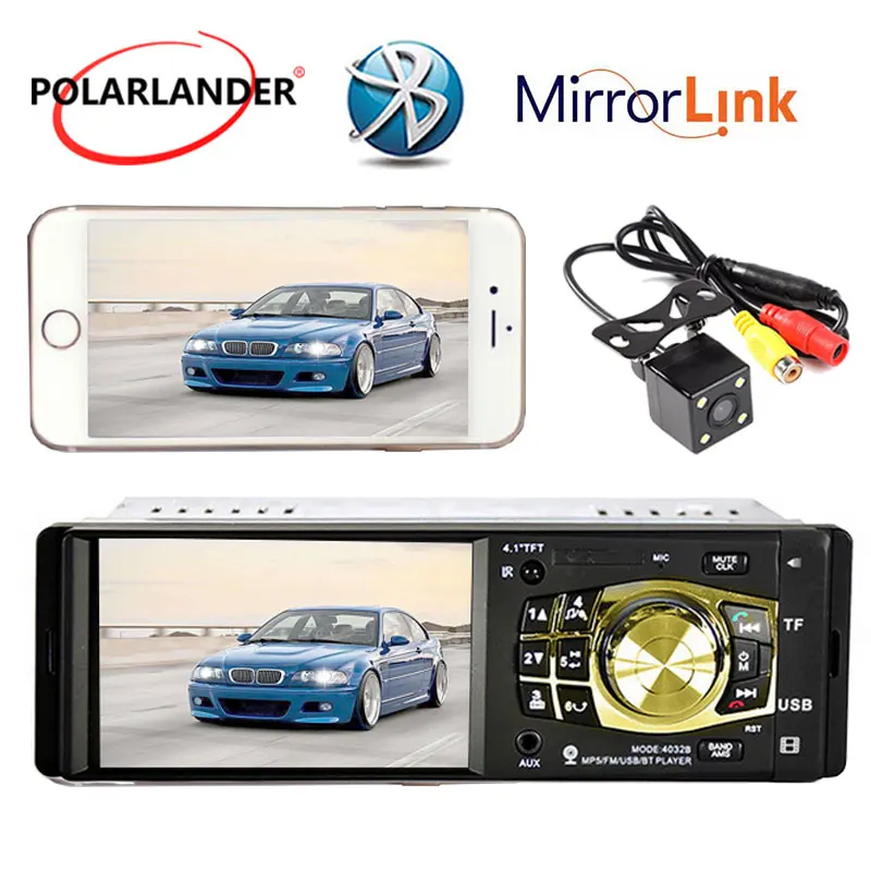 Пульт дистанционного управления многоязычный TF/USB 4,1 дюймов 1 Din аудио зеркало для видео ссылка для Android телефона автомобиля Радио Bluetooth автомобиля MP5 плеер