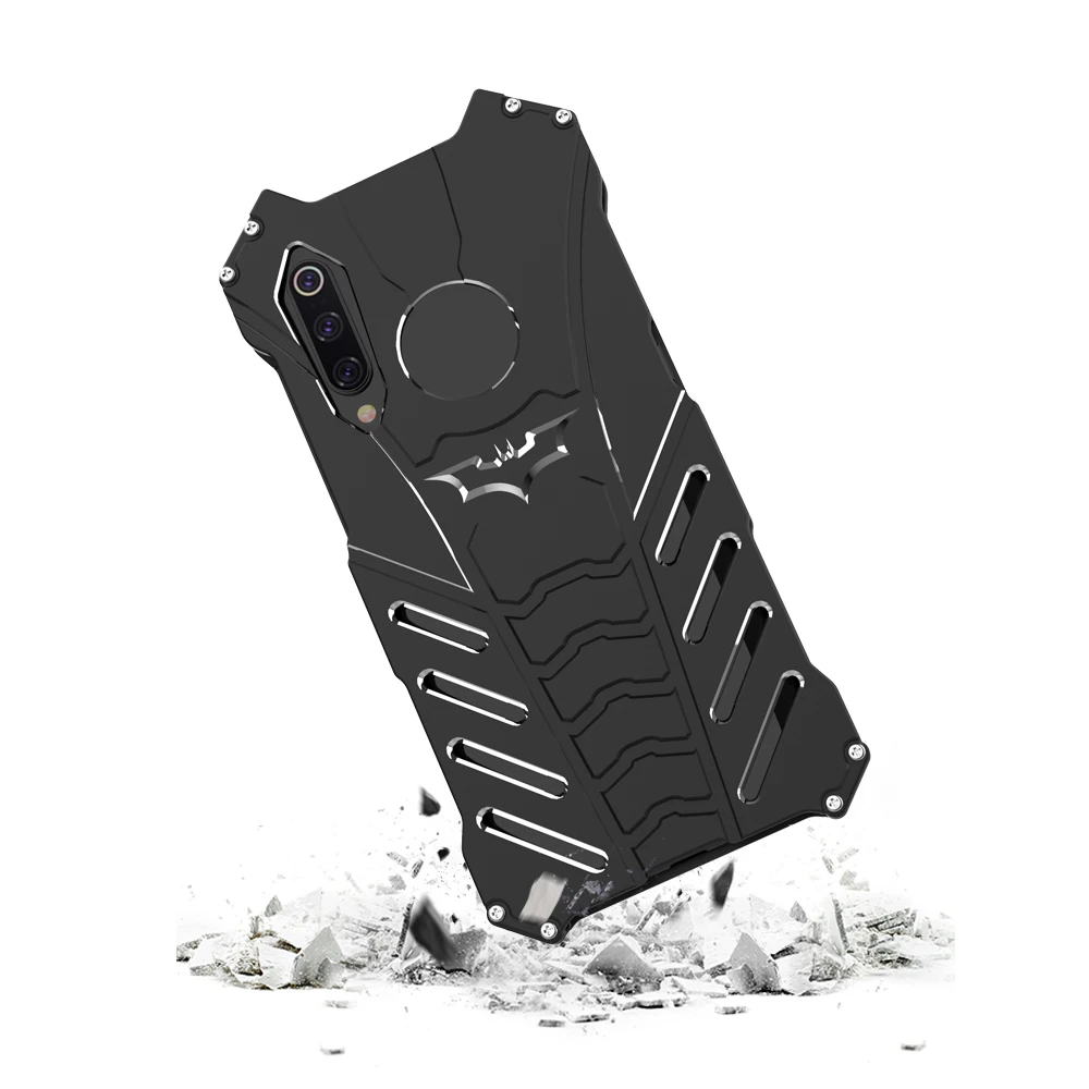 

R-just Case Armor Heavy Dust Metal Aluminum CNC BATMAN Phone Shell Case For For Xiaomi MI 9 8 6 5 5s pLUS Max 2 3 Mix 3 2S Mix3