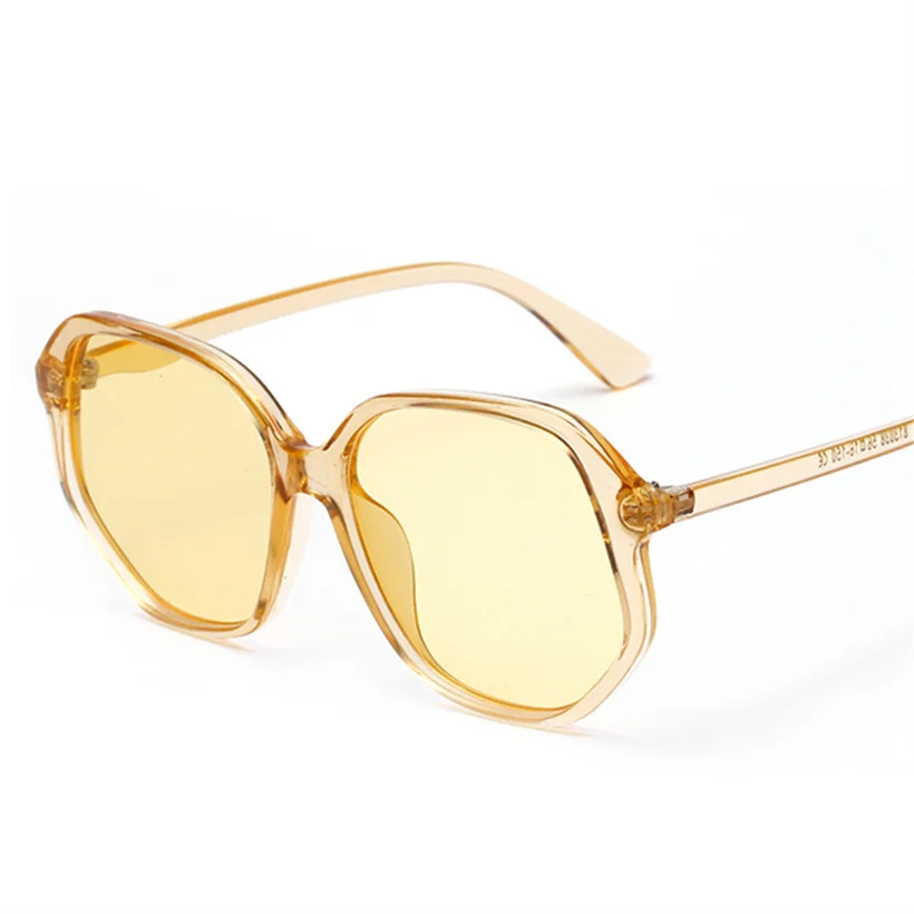 Oulylan, Необычные Солнцезащитные очки для женщин,, негабаритные, брендовые, солнцезащитные очки для мужчин, винтажные, карамельный цвет, солнцезащитные очки, UV400, для мужчин и женщин - Цвет линз: Yellow
