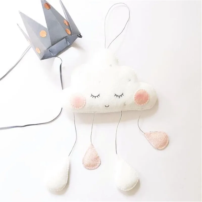 New Nordic wind children's room decoration cloud felt raindrop pendant home children's room decoration25*45cm