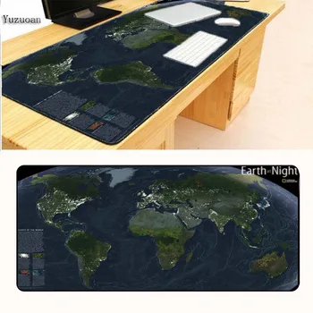 

Yuzuoan Blue Earth Map Customization Support keyboard Desk Gaming Mouse pad Large Black Lock Edge For CSGO DOTA2 As Boy Gife
