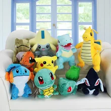 1Pcs Retail Substitute Jirachi Totodile Dragonite Charmander Mudkip Squirtle Bulbasaur Lugia Plush Toys 13~23cm