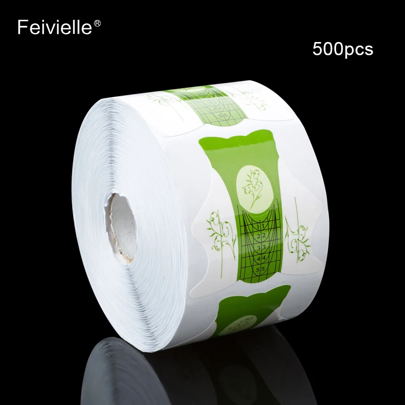 Feivielle, новинка, 500 шт, сделай сам, квадратная форма, клейкая форма для ногтей, для акрила/УФ-геля, кончик для ногтей, наращивание ногтей, маникюрные инструменты для ногтей