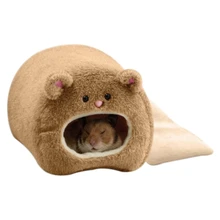 Милые крысы хомяк зима теплый флис подвесной клетка гамак милый медведь дом с кровать коврик для маленьких пушистых животных