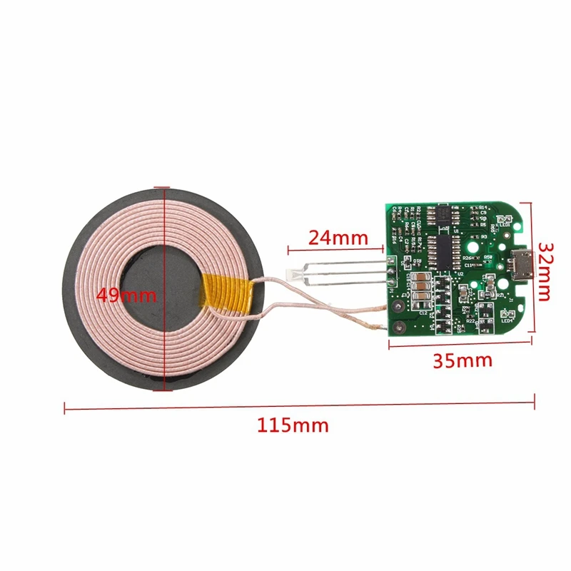 DC 5 В Micro USB порт Qi Стандартный беспроводной телефон зарядное устройство PCBA печатная плата+ катушка беспроводной зарядки DIY смартфонов без кабеля