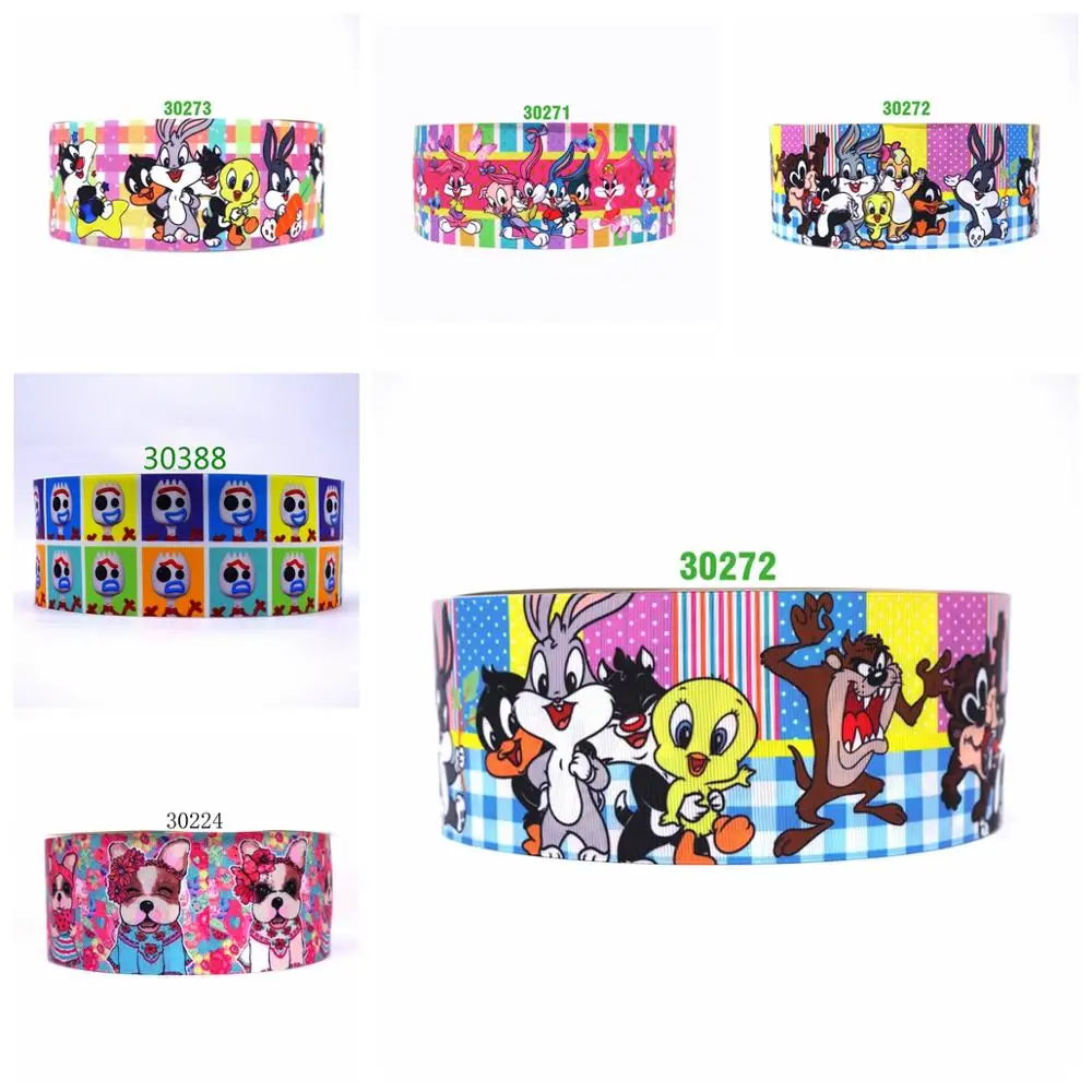 

Free shipping 50 yard per size cartoon ribbon printed grosgrain ribbon 30388