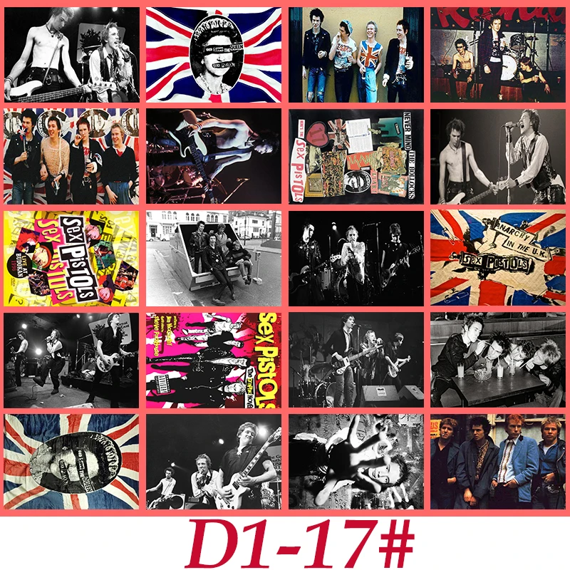 D1-17# Sex Pistols Классическая серия наклеек 20/шт ПВХ Коллекция ноутбуков подарок домашний декор холодильник Стайлинг смешанные наклейки s