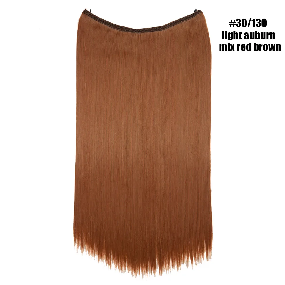 S-noilite длинные волнистые рыбий линии шиньоны невидимая проволока без зажимов в одном куске синтетические волосы для наращивания поддельные волосы для женщин - Цвет: 30-130