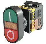 

2pcs 380VAC Start-stop Double Pushbutton With LED Pilot Lamp