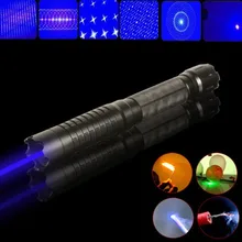 Военная 450nm Синяя лазерная указка Видимый луч зажигалка