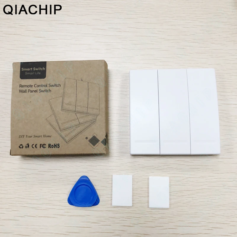 

QIACHIP 433MHZ 86 Wall Panel Wireless Remote Control Transmitter 1 2 3 Button RF Switch For Light Lamp Bulb Home Living Room