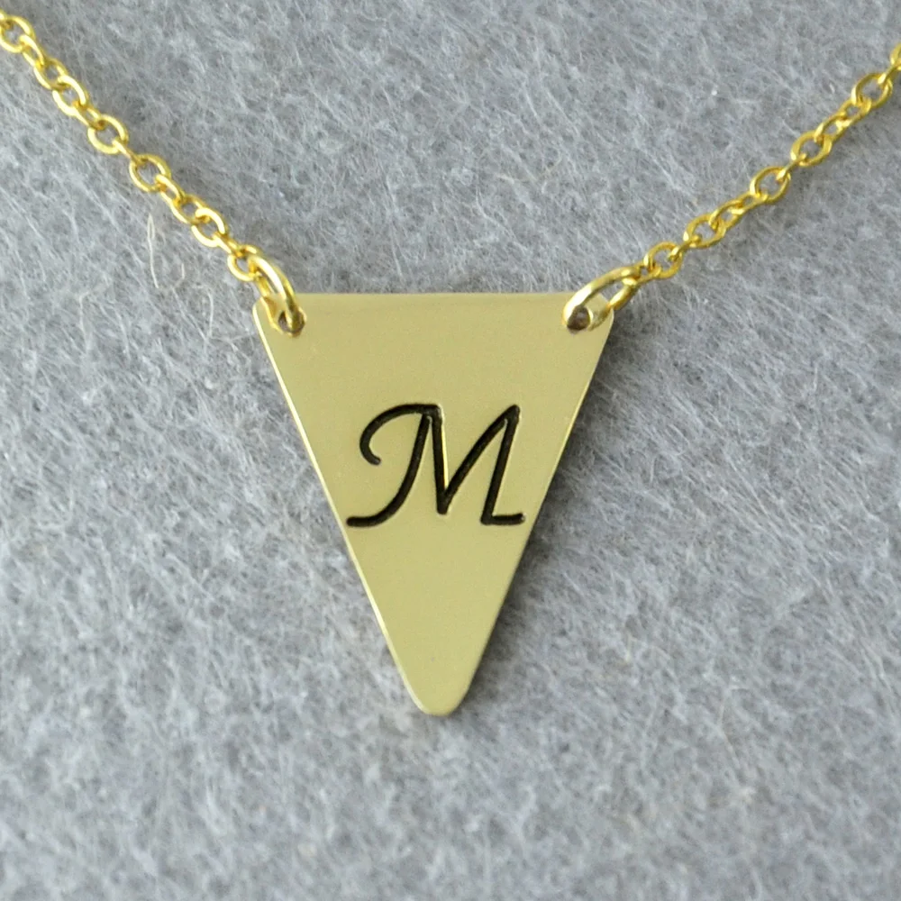 Personalized Initials Necklace, Triangle Necklace, Custom Initials Jewelry, Letter Necklace, Custom Jewelry