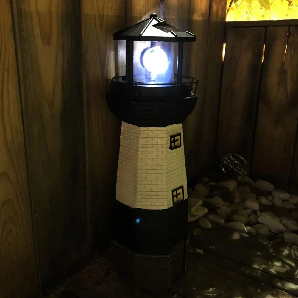 1 шт. черный Солнечный Поворотный маяк-лампа для двора дорожка газон сад патио вилла декоративный светильник на солнечных батареях