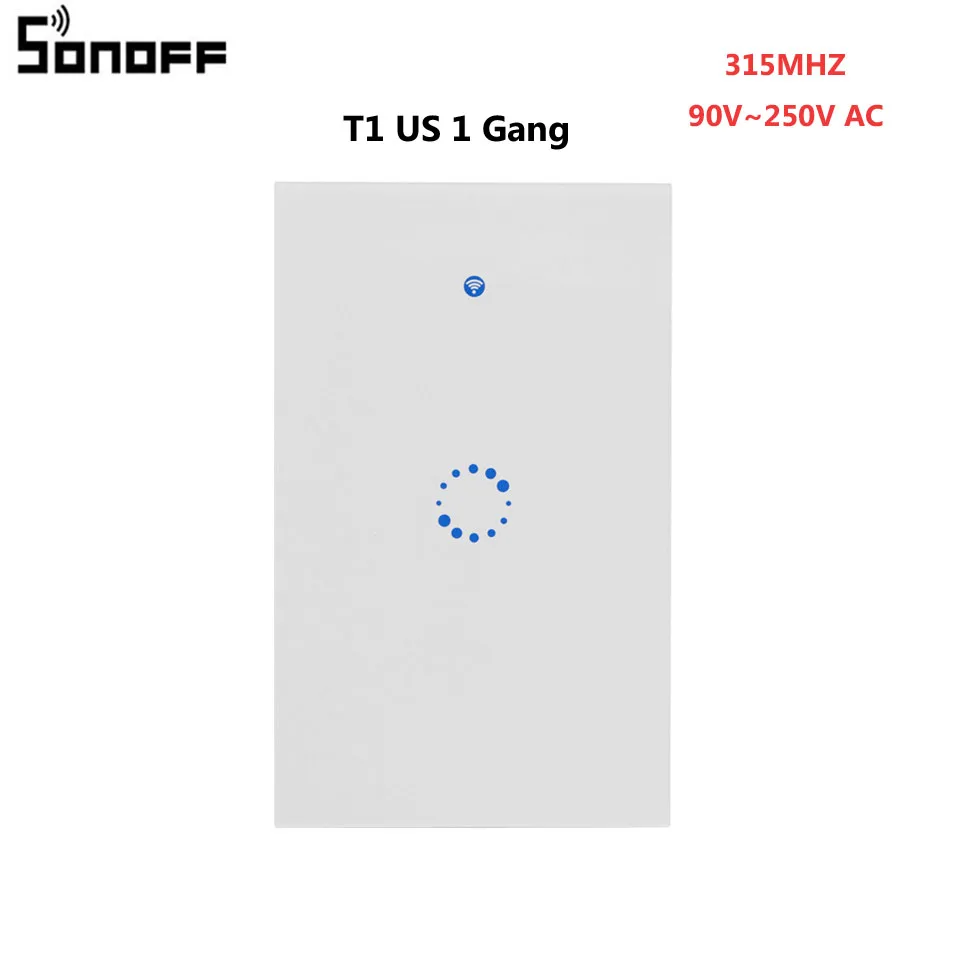 ITEAD Sonoff T1 стандарта ЕС, США, Великобритании Smart WiFi RF/приложение/сенсорный экран Управление настенный светильник Переключатель 1/2/3 настенный сенсорный выключатель Панель умный дом - Комплект: T1 US 1 Gang