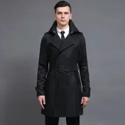 2019 Новый Бизнес Для мужчин Mid длинный плащ Slim Fit военный, двойной модель мотоцикла ветровка пальто пояса пальто большой размер 6XL