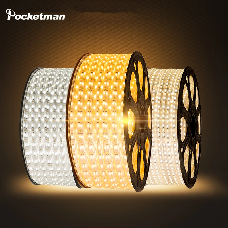 

LED strip Waterproof SMD 5050 AC220V 1M 2M 3M 5M 6M 8M 9M 10M 15M 25M led stripe 5050 220V Light With EU Power Plug
