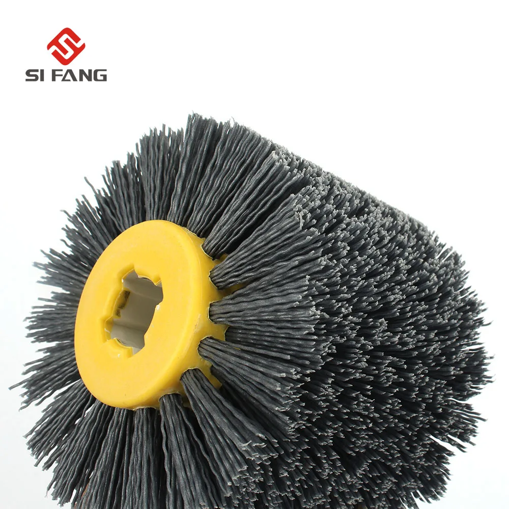 Abrasive Tools Mercury_Group Deburring Abrasive Wire Drawing Round Brush Head Polishing Grinding Tool Buffer Wheel for Furniture Wood Sculpture Rotary Drill - Grit:120