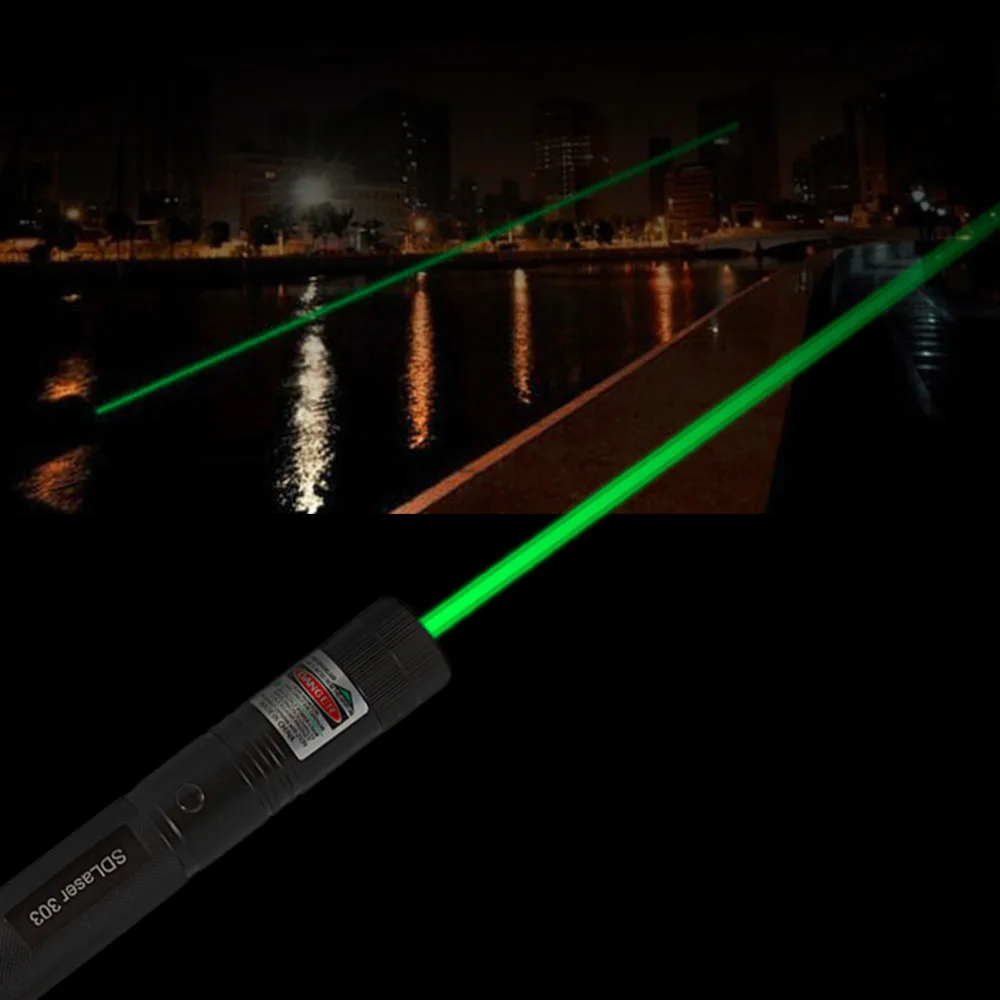 

1 pcs Powerful SD Laser303 Adjustable Focus 532nm Green Laser Pointer Light Output power less than 1mw no battery
