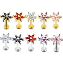 JUNLOWPY 1 шт. 16 г сталь губная серьга Циркон Серьги для ушного хряща пирсинг для козелка ушной раковины Ombligo Daith Conch корпус уха Je