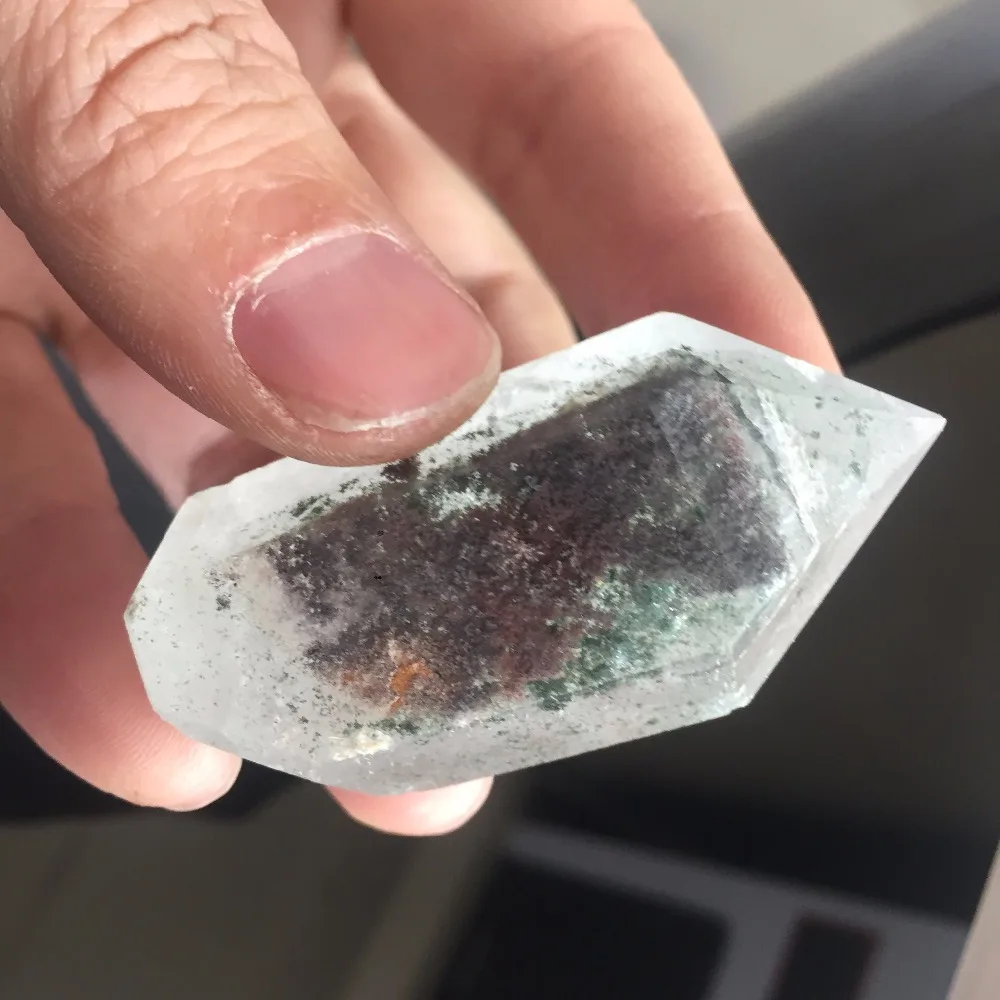 

HD349(48g) Natural Green Phantom Quartz Crystal Healing Wand Energy Organizer Promotional Price Home Decoration Accessories