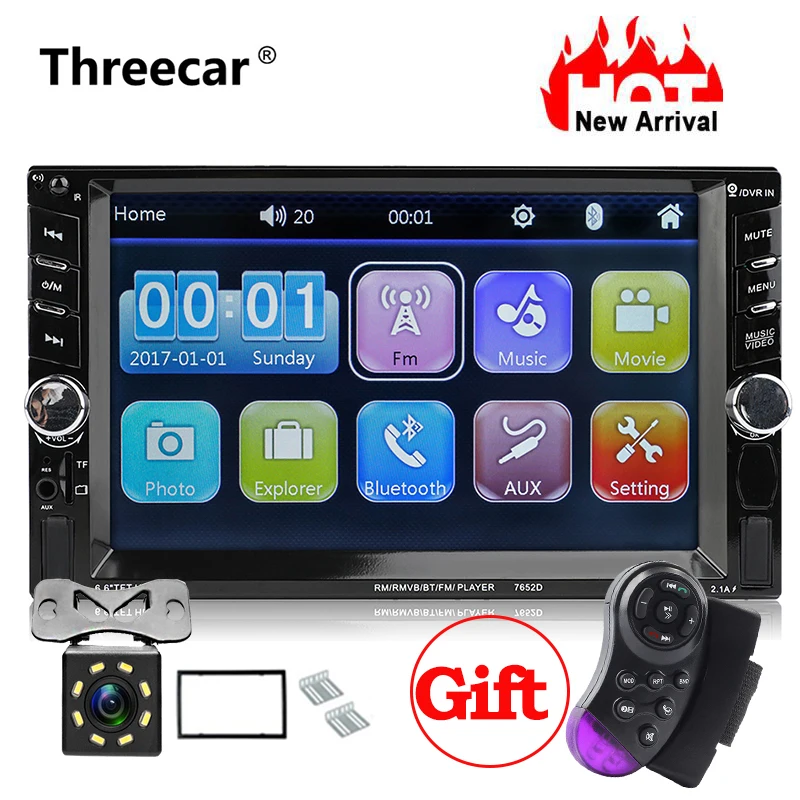 7652D 2din Автомагнитола Авто плеер bluetooth Камера заднего вида Автомобильный Аудио