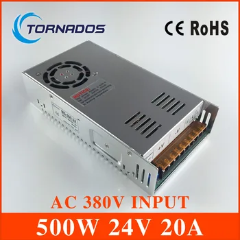 

AC 380V input 24V 20A output 500W AC-DC switching power supply of high reliability industrial switch power supply MS-500-24