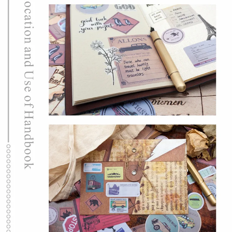 40 шт., записная книжка японского путешественника, винтажная наклейка для Мидори, планировщик путешествий, бумага для заметок на клейкой основе, дневник, наклейка, школьные канцелярские принадлежности