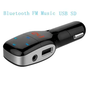 

FM Transmitter Bluetooth Hands-free Car Kits Wireless Radio Audio Adapter MP3 Player with Dual USB Charging/3.5mm Audio Port