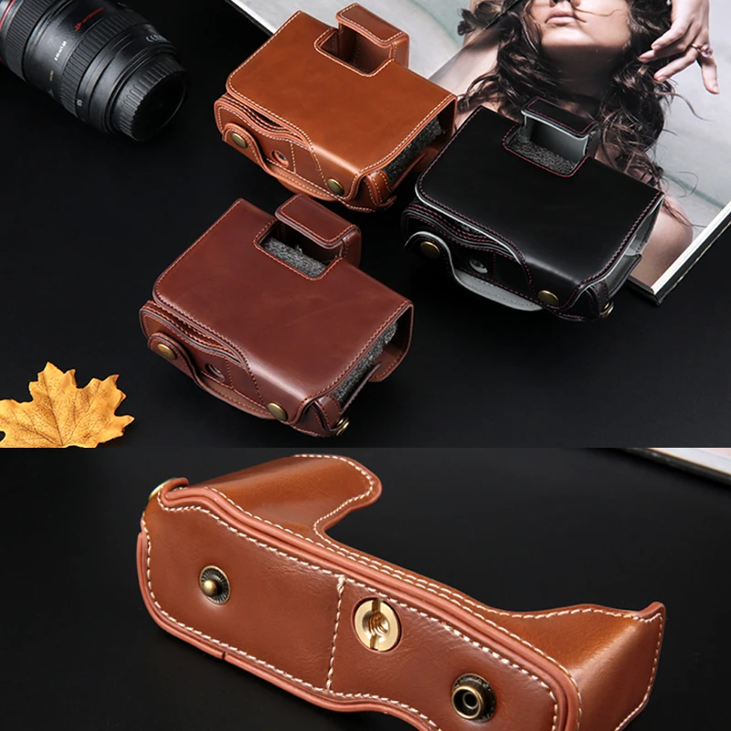 Делюкс издание из искусственной кожи Камера сумка чехол для цифровой камеры Olympus E-M10 EM10 Mark II III EM5 II E-PL7 E-PL8 EPL7 EPL8 PEN-F и ремешок