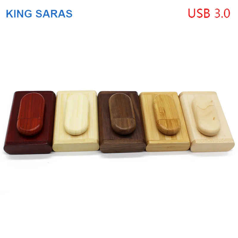 

KING SARAS usb3.0 5 colour Maple carbonized Walnut wood+box usb flash drive pendrive 4GB 8GB 16GB 32GB maple usb 3.0 wooden LOGO