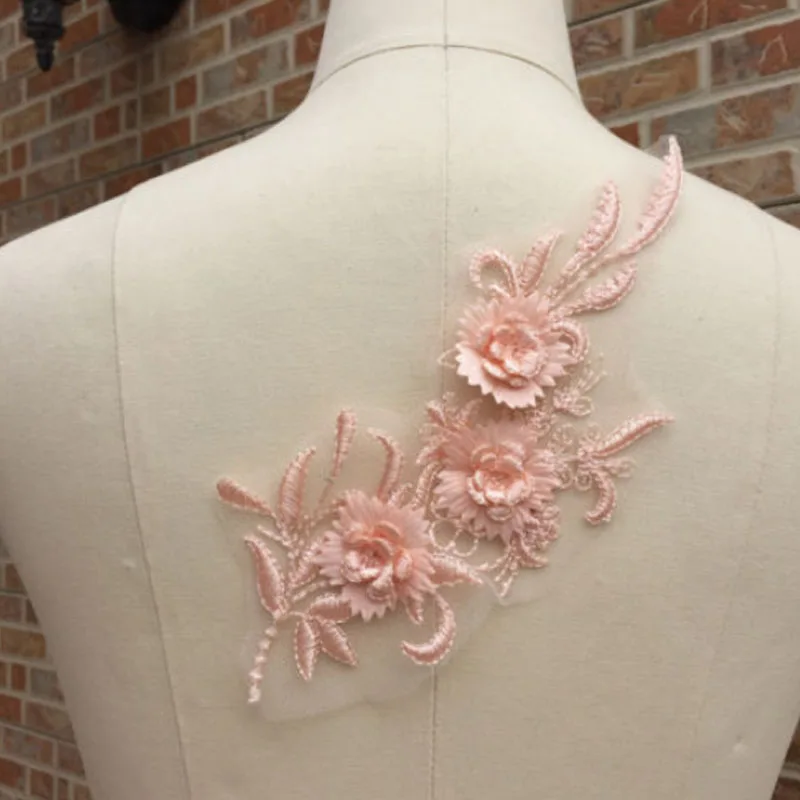 3D вышивка цветок свадебное платье вуаль DIY Мода Шарм Горячие новые кружевные патчи Тюль Свадебная аппликация 1 шт. аксессуары