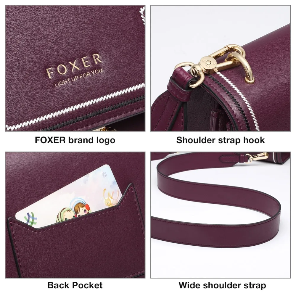 Бренд FOXER 2019 женские роскошные мягкие сумки мессенджеры с большой