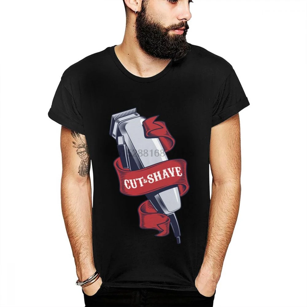 

Unique Design For Man Tee Shirt Barber Shop Hipster Hair Clipper Cut Shave Vintage Soft Cotton O-neck T shirt Big Size