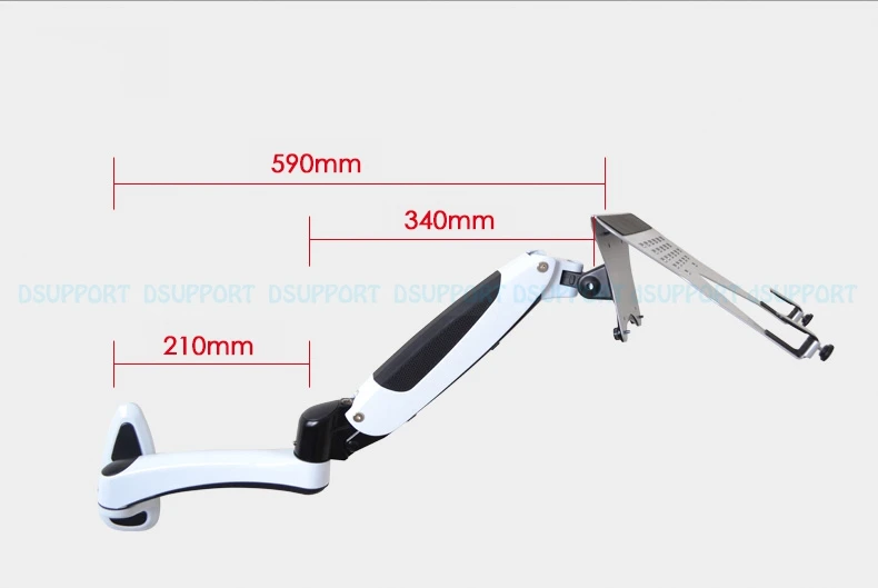 Настенный держатель для ноутбука, газовая пружинная рукоятка, алюминиевый сплав, полное движение, 10-15 дюймов, подставка для ноутбука, подставка для ноутбука