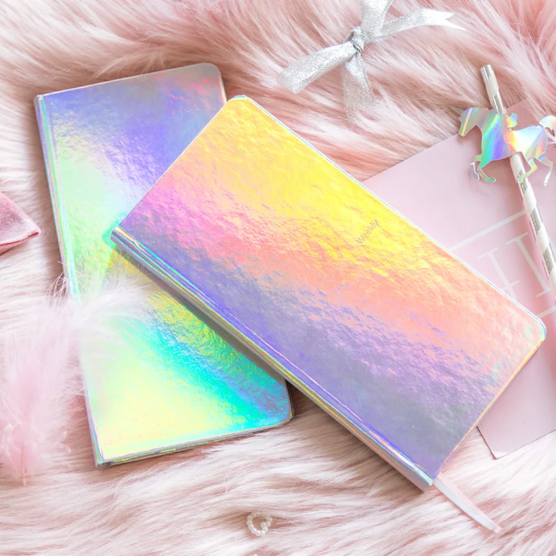 

Cute Laser Colorful Bullet Journal Notebook Weekly Planner Agenda 2019 Diary Note Book Papeleria Travelers Bucket List Supplies