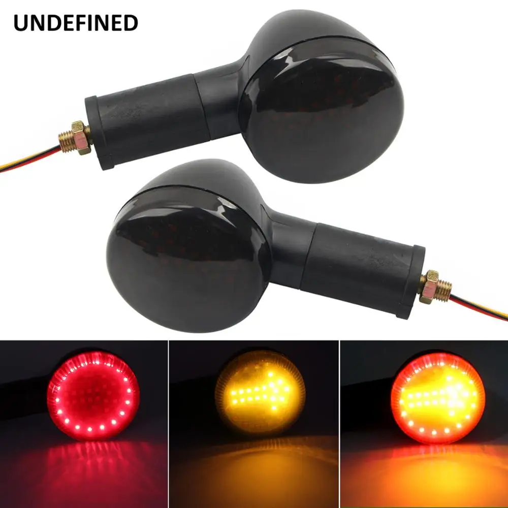 

Black Smoke Bullet Motorcycle LED Turn Signal Indicator Light Arrow Amber Flash Blinker For Harley Sportster XL Dyna Softail etc