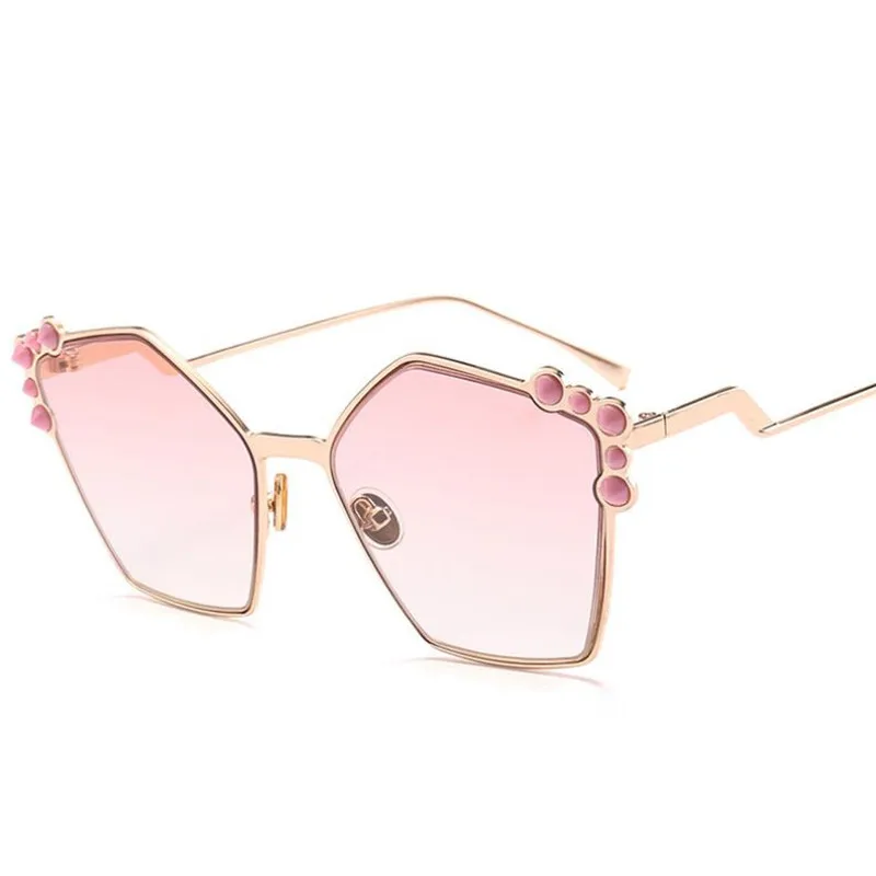 Солнцезащитные очки кошачий глаз, итальянские Роскошные брендовые дизайнерские женские зеркальные солнцезащитные очки, винтажные металлические коричневые розовые солнцезащитные очки, женские очки - Цвет линз: c6 ocean pink