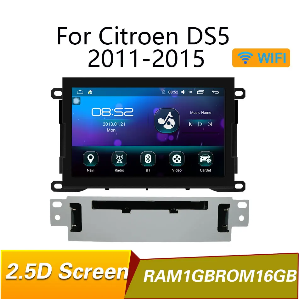 Sale quad-Core Android 6.0 Car DVD Player for Citroen DS5 with Radio GPS BT Mirror link WiFi rear video DVR OBD 1