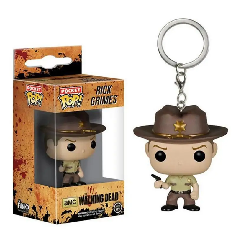 Funko Pop Pocket The Walking Dead брелок дерил Диксон Рик Граймс Неган фигурка игрушки - Цвет: Rick Grimes