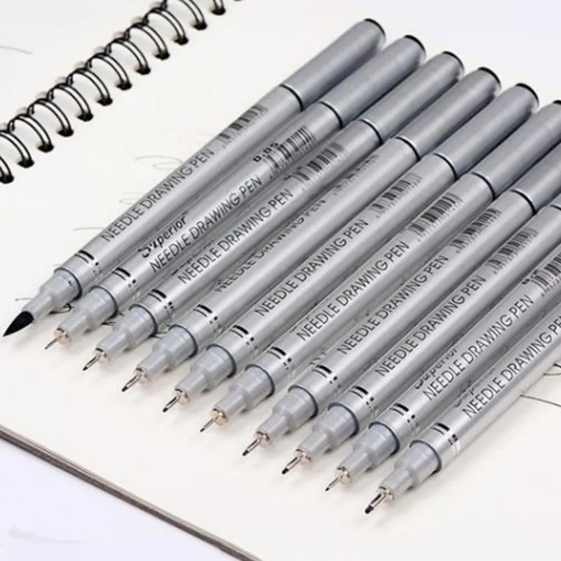 10 Tip Sizes Japanese Art Markers Micron Brush Pen Neelde Fine Line