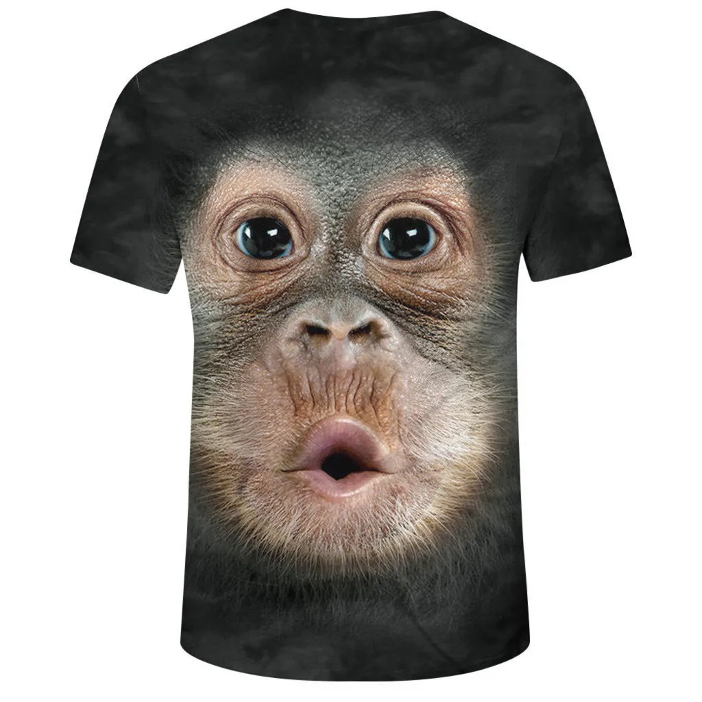 Мужские футболки на весну и лето, 3D принт с животными, футболка с изображением обезьяны, короткий рукав, Забавный дизайн, повседневные топы, мужские футболки, Прямая поставка