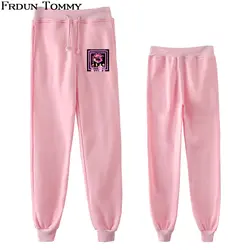 Frdun Tommy Kpop черные розовые брюки с высокой талией Slim fit Брюки Повседневная мода 2018 новый стиль осень унисекс тренировочные брюки 2XS-4XL