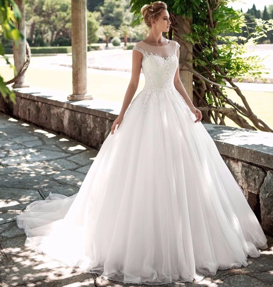 Vivian's Bridal модное свадебное платье с отделкой бисером по краям сзади и вырезами, Элегантное свадебное платье с сетчатой пуговицей на молнии и шлейфом
